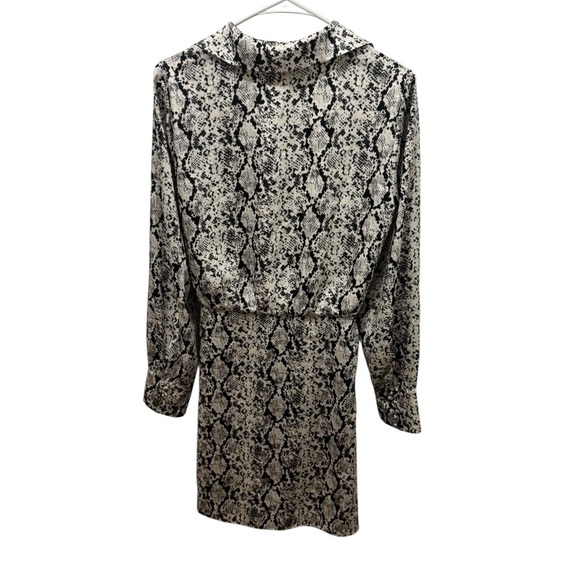 Cinq A Sept Mini Shirt Dress Gaby Tie-Front Snake Animal Print Sz 6 - Picture 3 of 5